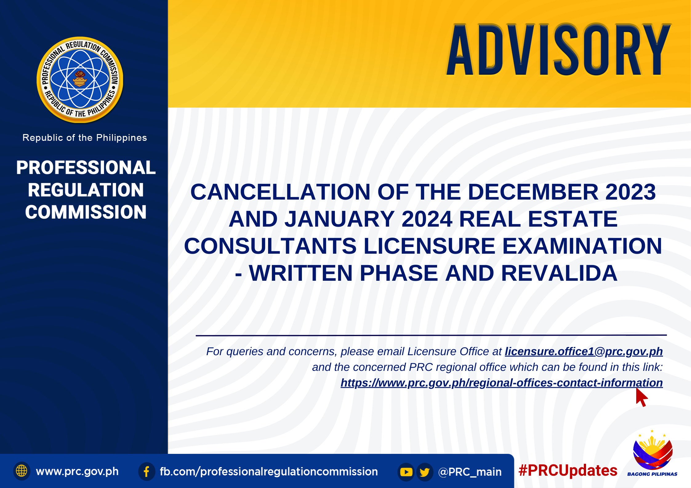 Cancellation of the December 2023 and January 2025 Real Estate